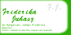 friderika juhasz business card